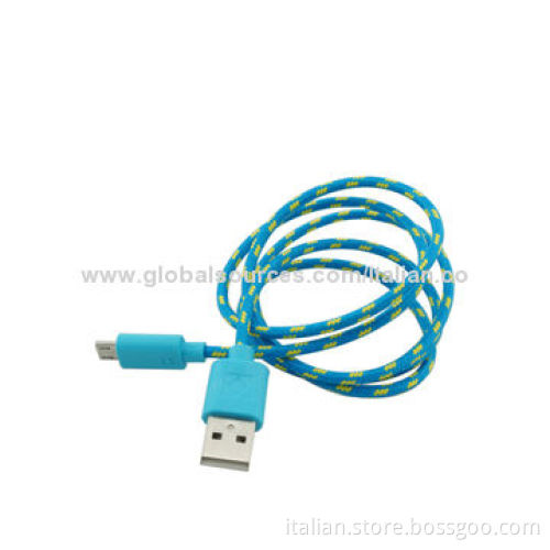 USB 2.0 Fabric Braided Micro Data Charging Cable for Samsung for HTC for cellphone